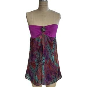 Beach Bunny Strapless Swim Coverup Size Small Jewel‎ Detail